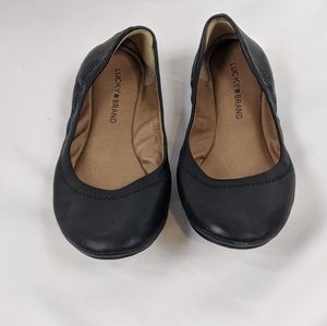 Lucky Brand Black Leather Emmie Ballet Flats - 8M